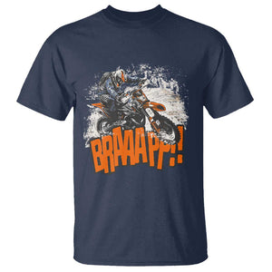 Dirt Bike T Shirt Braaap Cool Motorcycle Rider Enthusiast Biker Motorcross TS02 Navy Print Your Wear