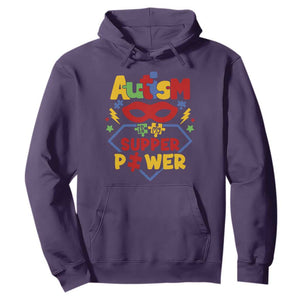 Autism Acceptance Hoodie Autism Is My Superpower Autistic Hero TS02 Purple Printyourwear