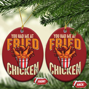 You Had Me At Fried Chicken Christmas Ornament TS02 Oval Red Print Your Wear