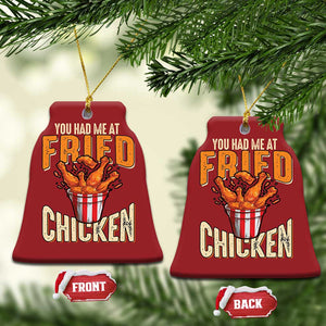 You Had Me At Fried Chicken Christmas Ornament TS02 Bell Flake Red Print Your Wear