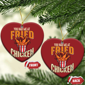 You Had Me At Fried Chicken Christmas Ornament TS02 Heart Red Print Your Wear