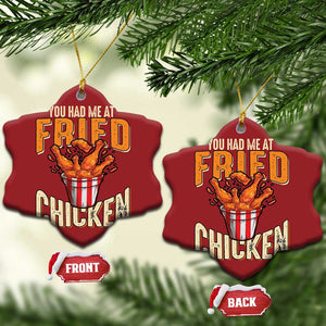 You Had Me At Fried Chicken Christmas Ornament TS02 Snow Flake Red Print Your Wear