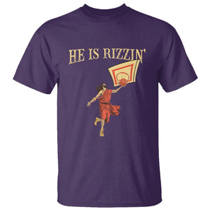 Jesus Basketball T Shirt He Is Rizzin' TS02 Purple Printyourwear