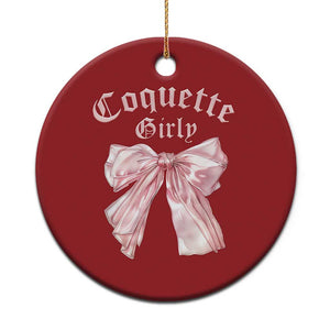 Coquette Girly Christmas Ornament Pink Bow TS02 Print Your Wear