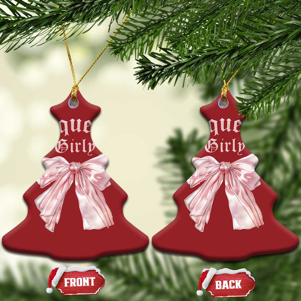 Coquette Girly Christmas Ornament Pink Bow TS02 Christmas Tree Red Print Your Wear