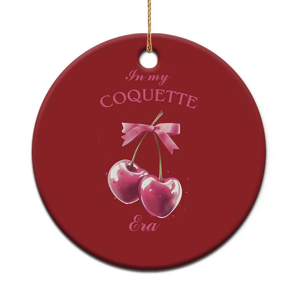 In My Coquette Era Christmas Ornament Pink Bow Cherry TS02 Print Your Wear