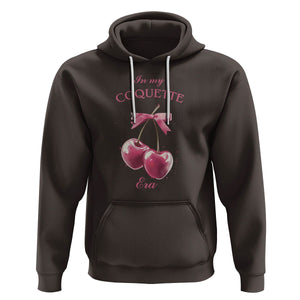 In My Coquette Era Hoodie Pink Bow Cherry TS02 Dark Chocolate Printyourwear