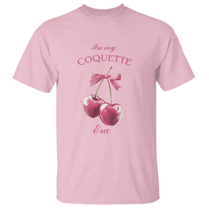 In My Coquette Era T Shirt Pink Bow Cherry TS02 Light Pink Printyourwear