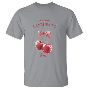 In My Coquette Era T Shirt Red Bow Cherry TS02 Sport Gray Printyourwear