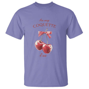 In My Coquette Era T Shirt Red Bow Cherry TS02 Violet Printyourwear