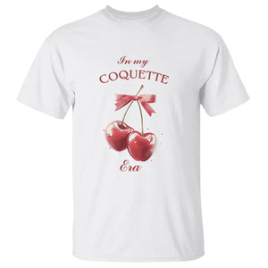 In My Coquette Era T Shirt Red Bow Cherry TS02 White Printyourwear