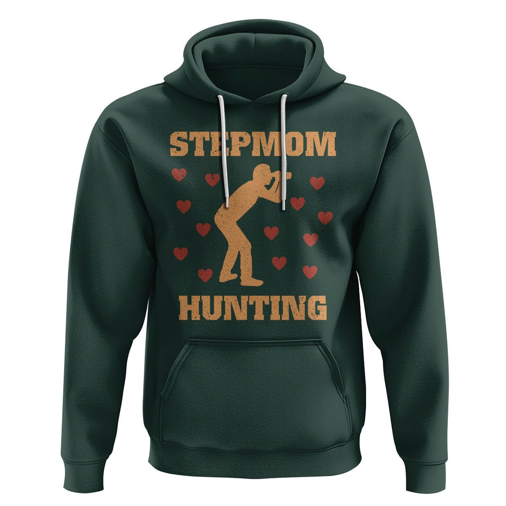 Stepmom Hunting Hoodie Funny Saying Dad Finding Bonus Mom TS02 Dark Forest Green Printyourwear