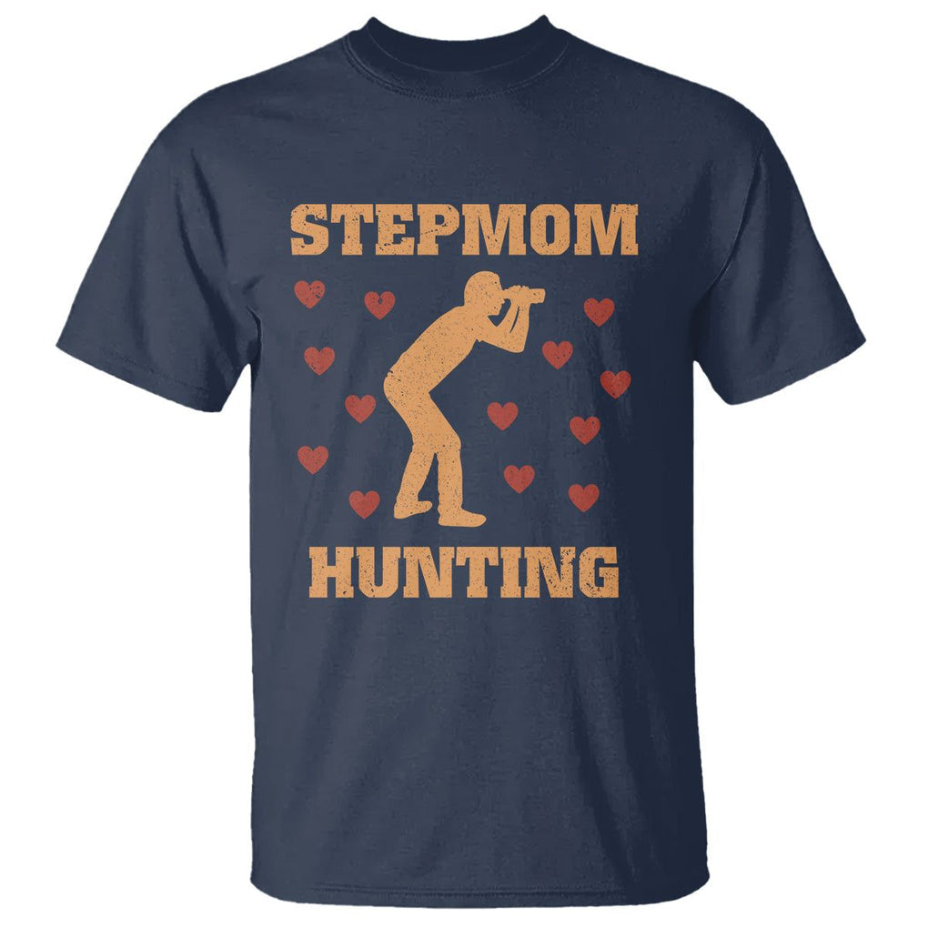 Stepmom Hunting T Shirt Funny Saying Dad Finding Bonus Mom TS02 Navy Printyourwear