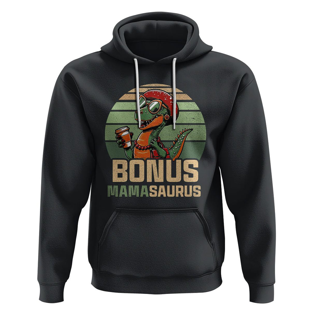 Funny Dinosaur Stepmom Hoodie Bonus Mamasaurus Mom Mother's Day TS02 Black Printyourwear