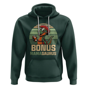 Funny Dinosaur Stepmom Hoodie Bonus Mamasaurus Mom Mother's Day TS02 Dark Forest Green Printyourwear