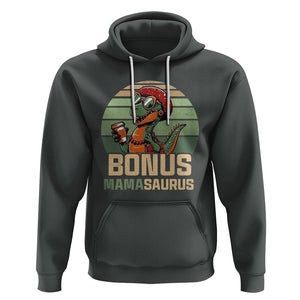 Funny Dinosaur Stepmom Hoodie Bonus Mamasaurus Mom Mother's Day TS02 Dark Heather Printyourwear