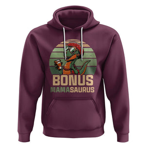 Funny Dinosaur Stepmom Hoodie Bonus Mamasaurus Mom Mother's Day TS02 Maroon Printyourwear