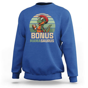 Funny Dinosaur Stepmom Sweatshirt Bonus Mamasaurus Mom Mother's Day TS02 Royal Blue Printyourwear