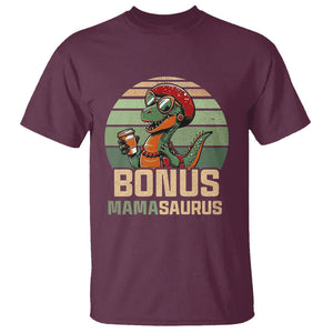 Funny Dinosaur Stepmom T Shirt Bonus Mamasaurus Mom Mother's Day TS02 Maroon Printyourwear