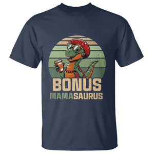 Funny Dinosaur Stepmom T Shirt Bonus Mamasaurus Mom Mother's Day TS02 Navy Printyourwear