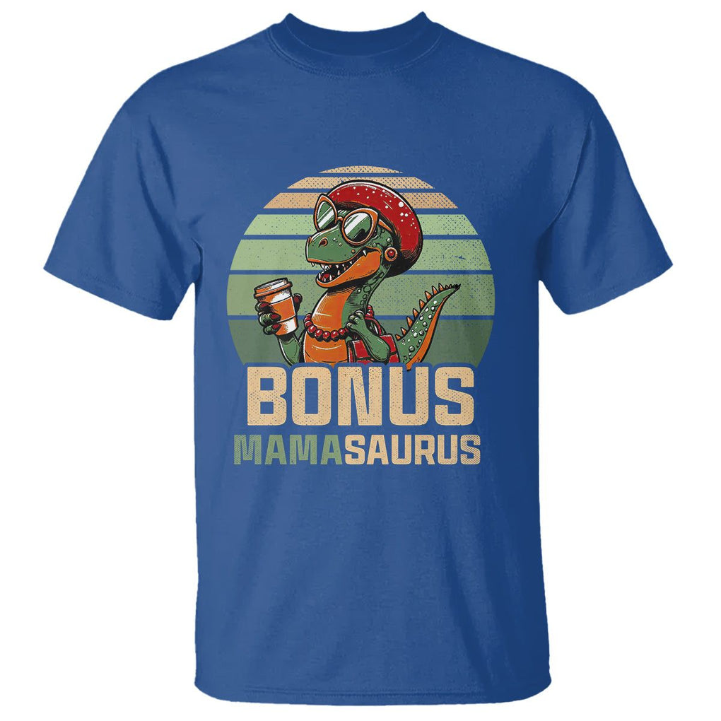 Funny Dinosaur Stepmom T Shirt Bonus Mamasaurus Mom Mother's Day TS02 Royal Blue Printyourwear