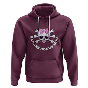 Funny Stepmom Hoodie Badass Bonus Mom TS02 Maroon Printyourwear