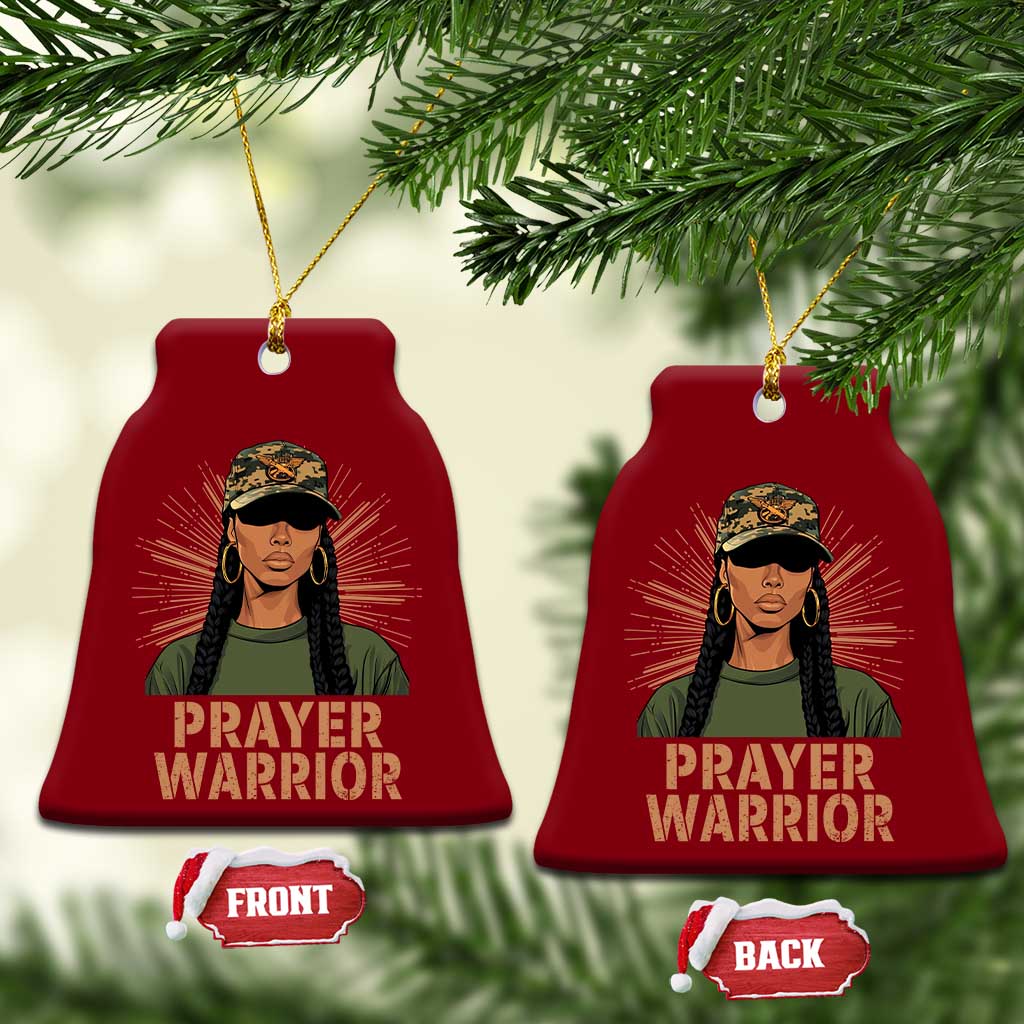 Black Prayer Warrior Ceramic Ornament Jesus God Christian Camo Girl TS02 Print Your Wear