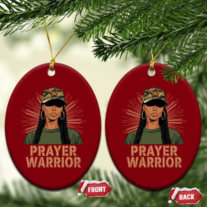 Black Prayer Warrior Ceramic Ornament Jesus God Christian Camo Girl TS02 Print Your Wear