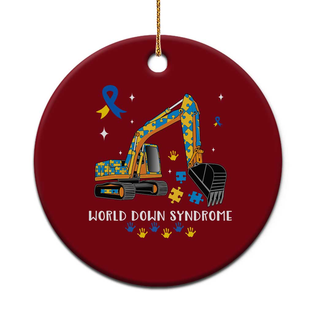World Down Syndrome Awareness Day Bulldozer Ceramic Ornament TS02 1pc Red Print Your Wear