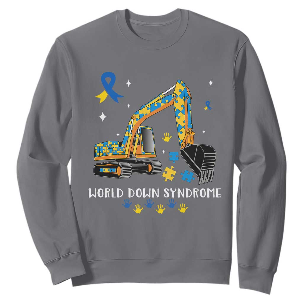 World Down Syndrome Awareness Day Bulldozer Sweatshirt TS02 Charcoal Print Your Wear