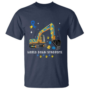 World Down Syndrome Awareness Day Bulldozer T Shirt TS02 Navy Print Your Wear