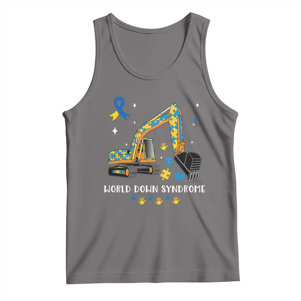 World Down Syndrome Awareness Day Bulldozer Tank Top TS02 Deep Heather Print Your Wear