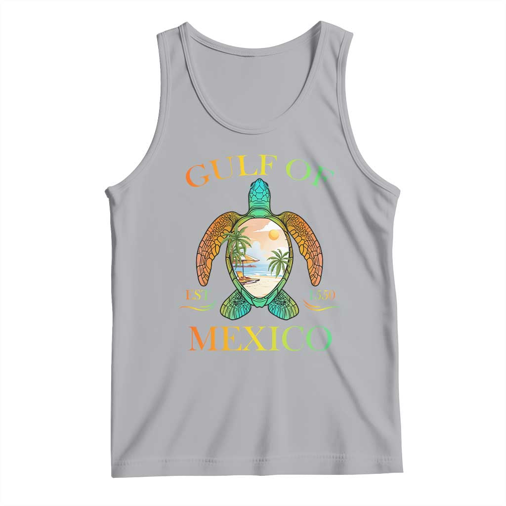 Gulf Of USA Est 2025 Tank Top Funny Turtle Beach Vibe TS02 Athletic Heather Print Your Wear