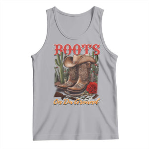 Boots On The Ground Tank Top Cowgirl Line Dance Western Cowboy TS02 Athletic Heather Print Your Wear