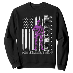 Purple Up For Military Kids Sweatshirt Military Child Month TS02 Black Print Your Wear