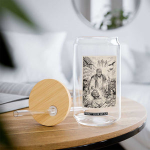Trump The Healer Graphic Glass Can Vintage Etching Style Religious Political Satire TS02 Print Your Wear