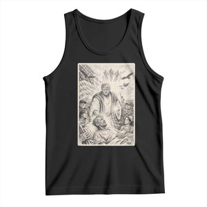 Trump The Healer Graphic Tank Top Vintage Etching Style Religious Political Satire TS02 Black Print Your Wear