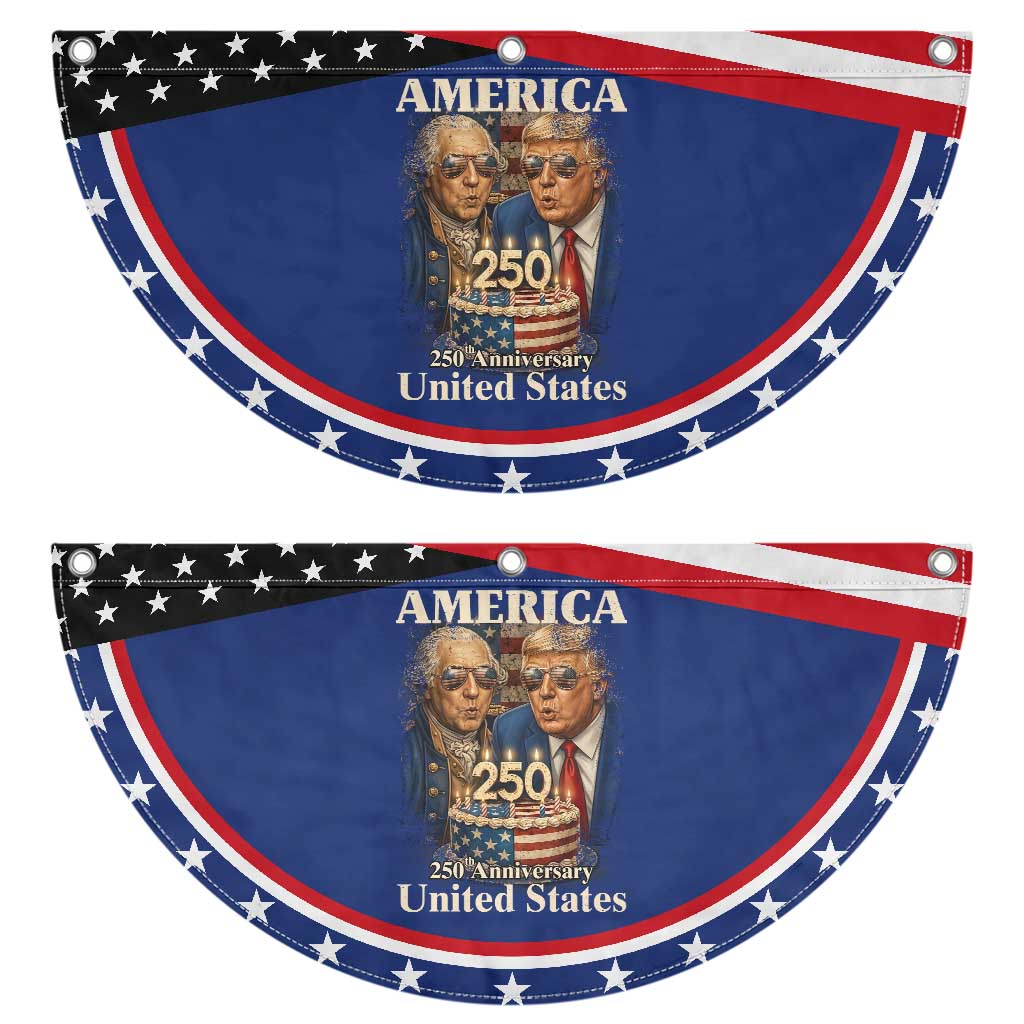 USA 250th Anniversary George Washington and Trump Birthday Cake Patriotic Fan Flag 250 Years 1776 2026 Celebration TS02 2pcs pack Classic Navy Print Your Wear