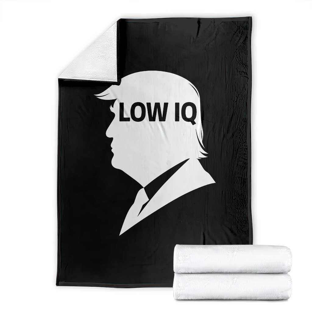 Low IQ Political Silhouette Profile Humor Throw Blanket Satirical Politics Subtle Hate TS02 Black Print Your Wear