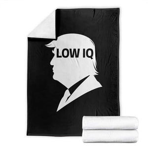Low IQ Political Silhouette Profile Humor Throw Blanket Satirical Politics Subtle Hate TS02 Black Print Your Wear
