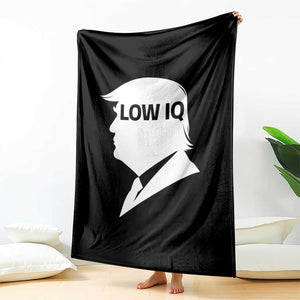 Low IQ Political Silhouette Profile Humor Throw Blanket Satirical Politics Subtle Hate TS02 Print Your Wear
