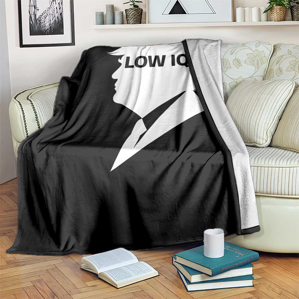 Low IQ Political Silhouette Profile Humor Throw Blanket Satirical Politics Subtle Hate TS02 Print Your Wear