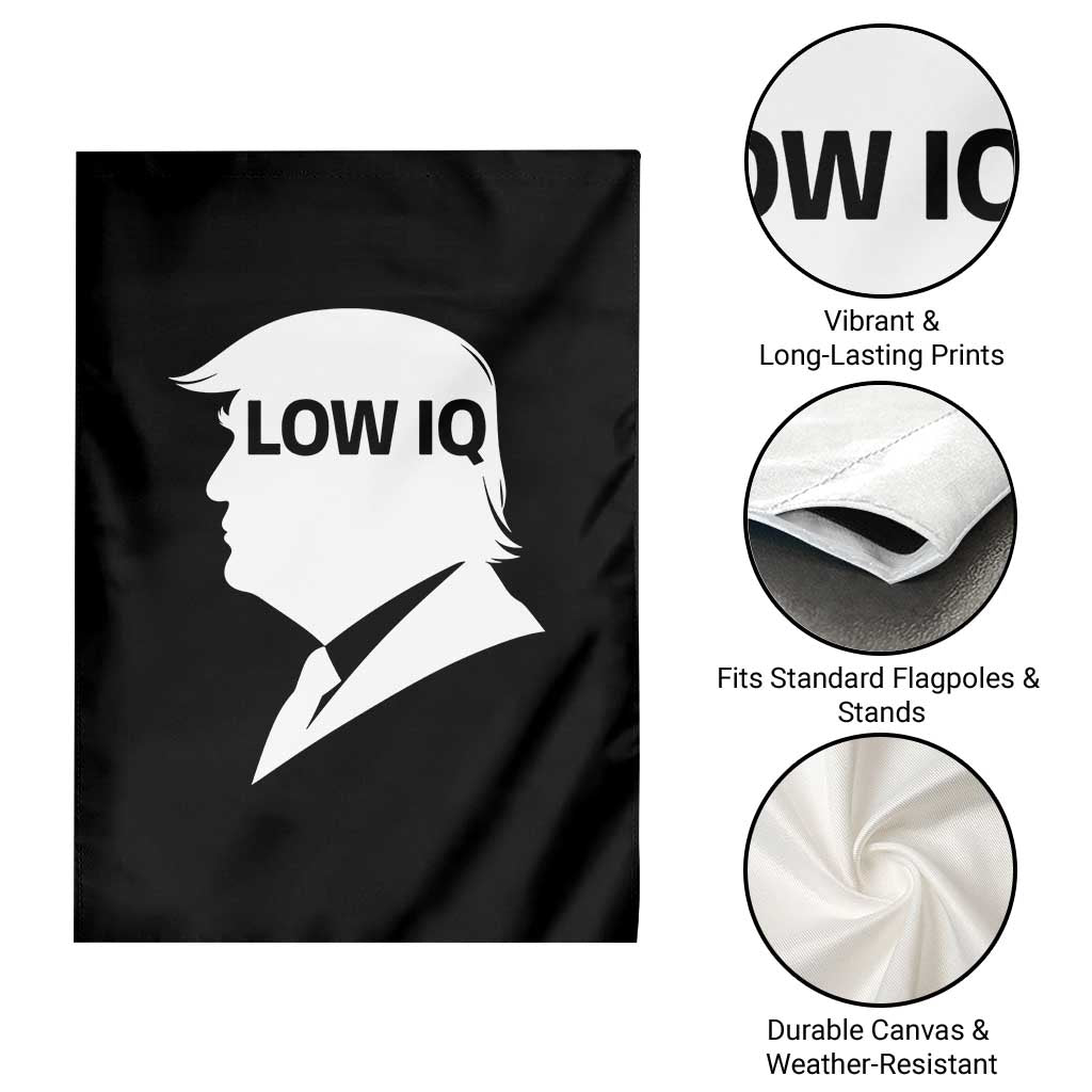 Low IQ Political Silhouette Profile Humor Garden Flag Satirical Politics Subtle Hate TS02 Print Your Wear