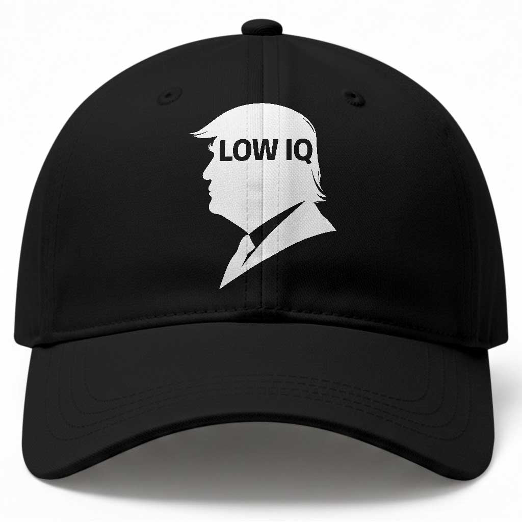 Low IQ Political Silhouette Profile Humor Baseball Cap Satirical Politics Subtle Hate TS02 Print Your Wear
