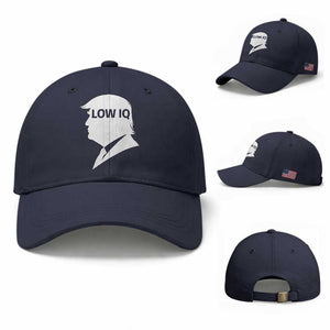 Low IQ Political Silhouette Profile Humor Baseball Cap Satirical Politics Subtle Hate TS02 Baseball Cap Universal Fit Navy Print Your Wear
