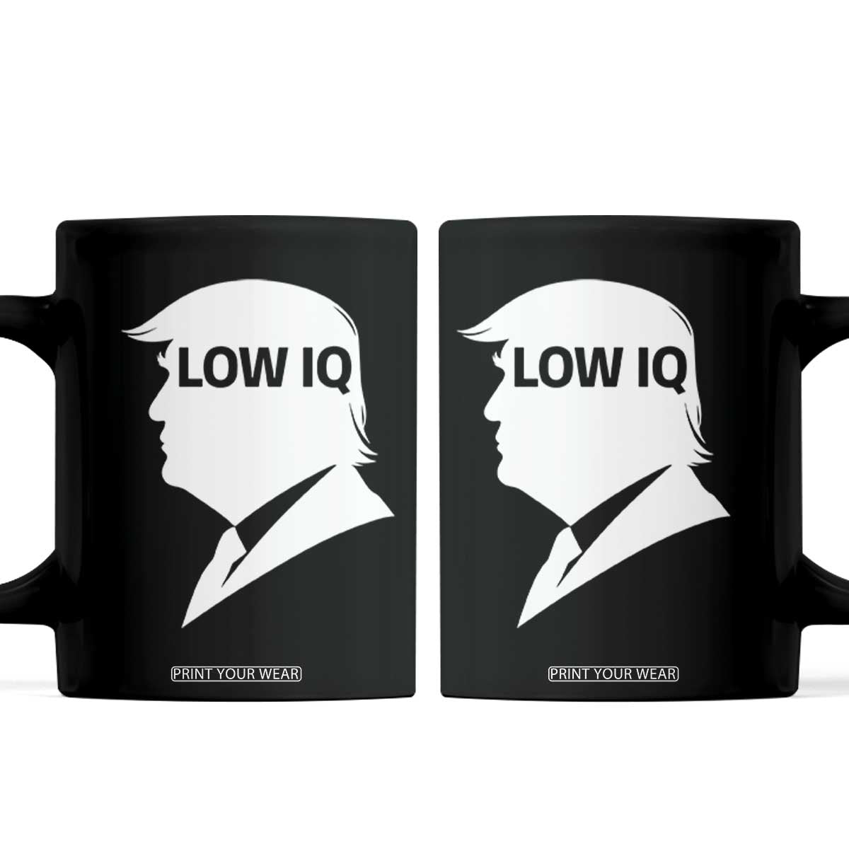 Low IQ Political Silhouette Profile Humor Coffee Mug Satirical Politics Subtle Hate TS02 Black Print Your Wear