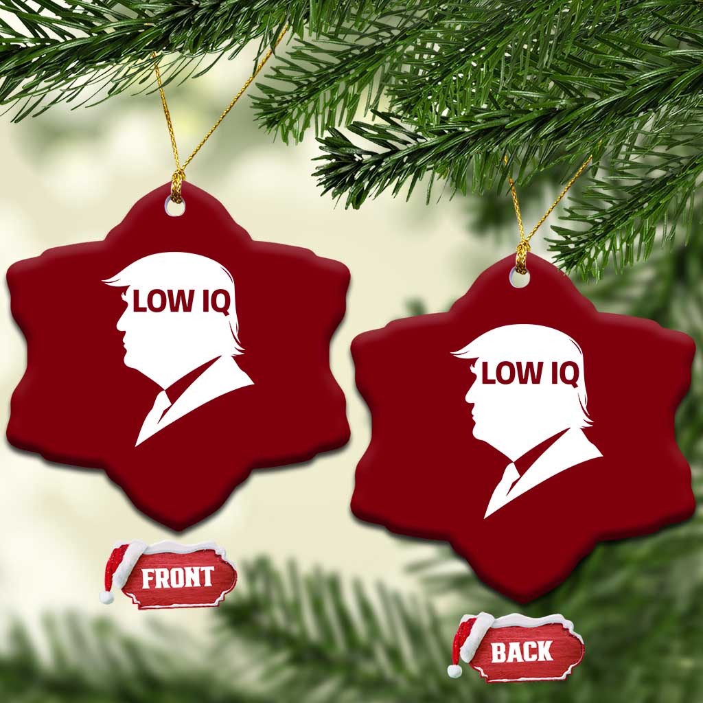Low IQ Political Silhouette Profile Humor Ceramic Ornament Satirical Politics Subtle Hate TS02 Print Your Wear