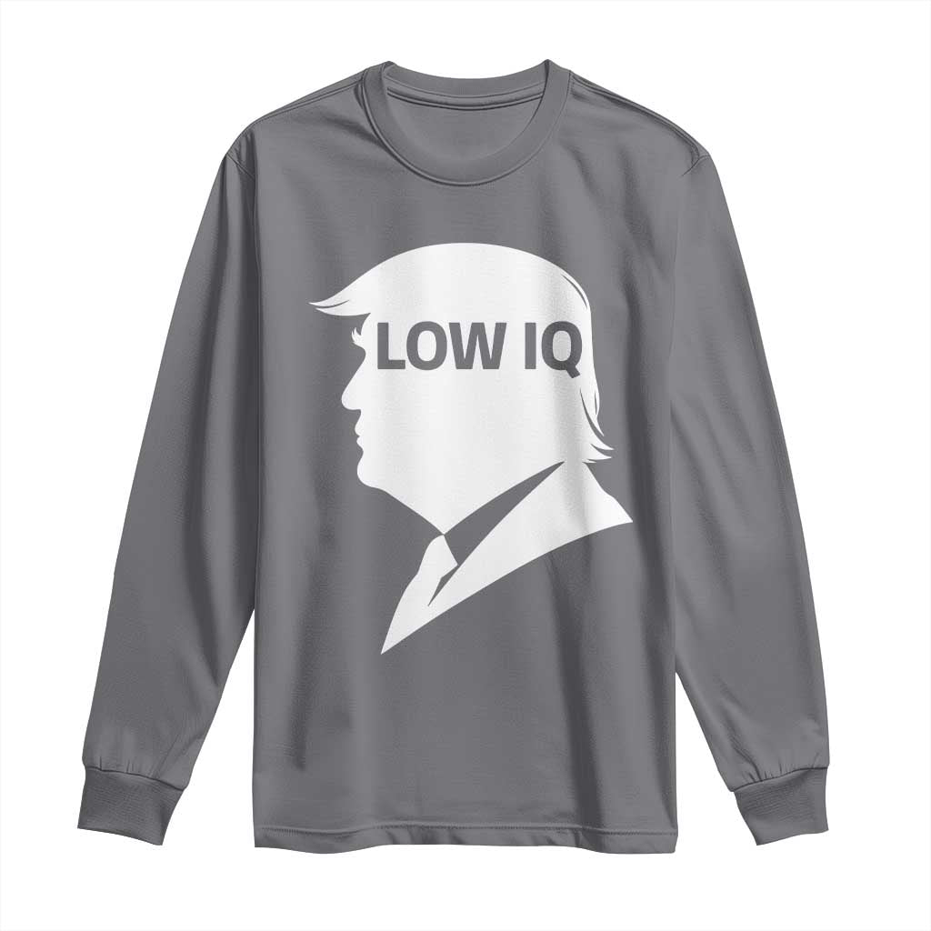 Low IQ Political Silhouette Profile Humor Long Sleeve Shirt Satirical Politics Subtle Hate TS02 Charcoal Print Your Wear