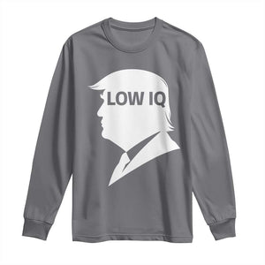 Low IQ Political Silhouette Profile Humor Long Sleeve Shirt Satirical Politics Subtle Hate TS02 Charcoal Print Your Wear