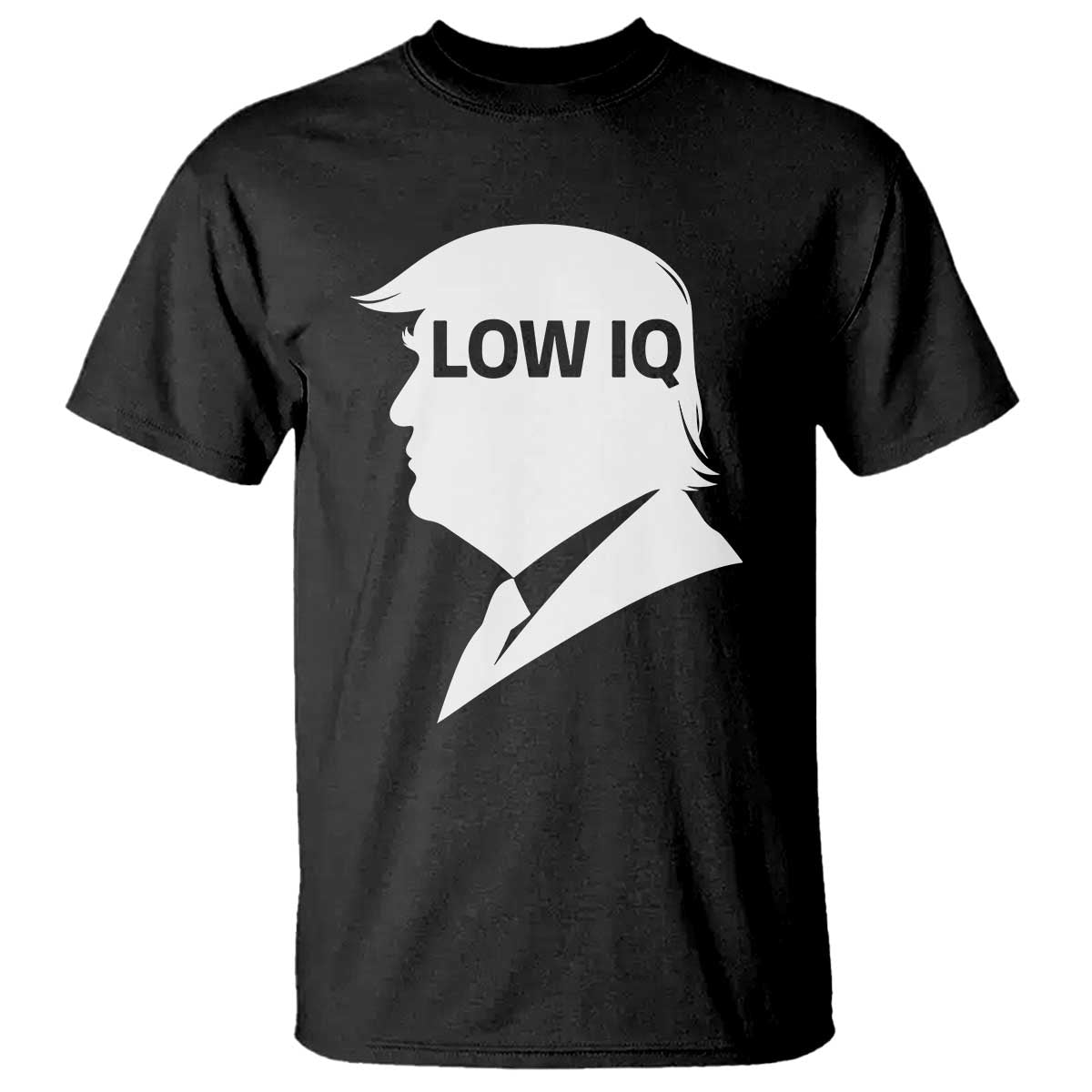 Low IQ Political Silhouette Profile Humor T Shirt Satirical Politics Subtle Hate TS02 Black Print Your Wear